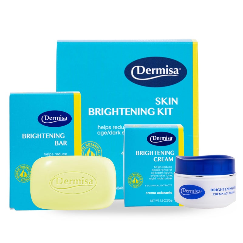 Dermisa Brightening Kit - Includes Brightening Cream 1.5oz & Brightening Bar 3.0oz | Skincare Duo with Natural Botanical Extracts for a Radiant, Smooth, Even-Toned Look - Image 1