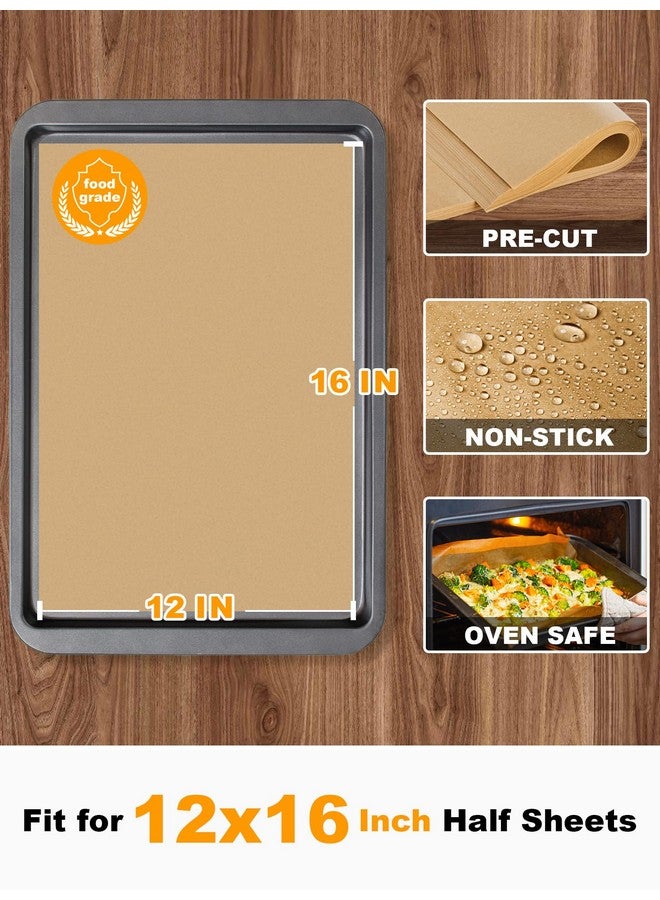 SMARTAKE 200 Pcs Parchment Paper Baking Sheets, 12X16 Inches Non-Stick Precut Baking Parchment, For Baking Grilling Air Fryer Steaming Bread Cup Cake Cookie And More (Unbleached) - Image 2