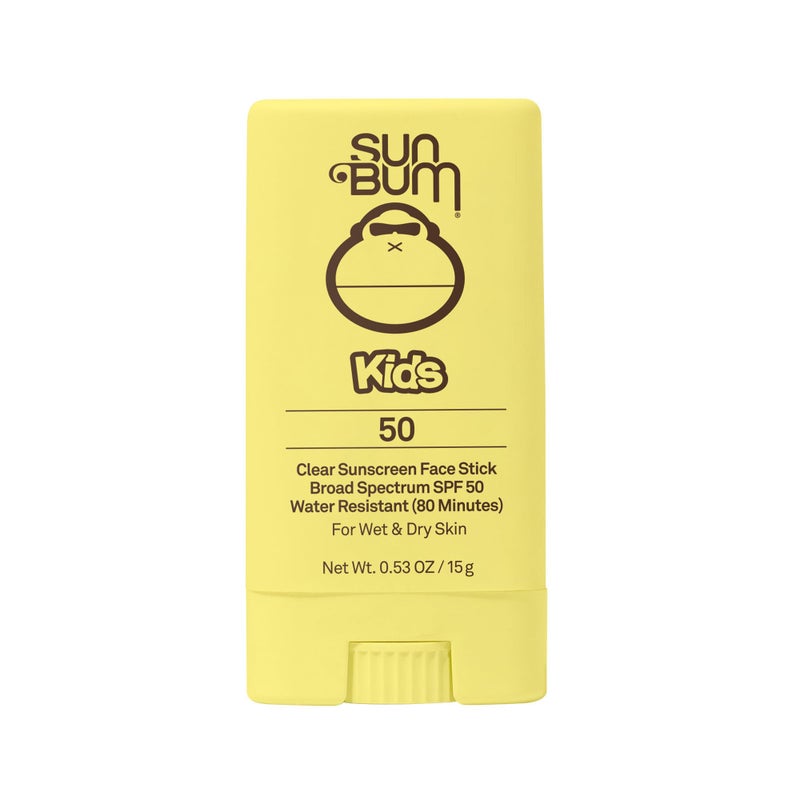 Sun Bum Kids SPF 50 Clear Face Stick Sunscreen  Wet or Dry Skin Application Broad Spectrum Sunscreen with Vitamin E  Hawaii 104 Act Compliant Without Octinoxate  Oxybenzone  Travel Size 053 oz