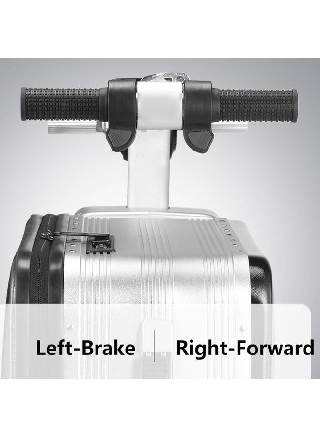 ميرلين Melrin حقيبة سكوتر ميرلين الذكية مع بطارية قابلة للفصل، حمولة 90 كجم، بنك طاقة، حقيبة سفر قابلة للركوب بإطار من الألومنيوم، بطارية 93.6 واط في الساعة، للسفر والمطارات ورحلات العمل (فضية) - Image 4