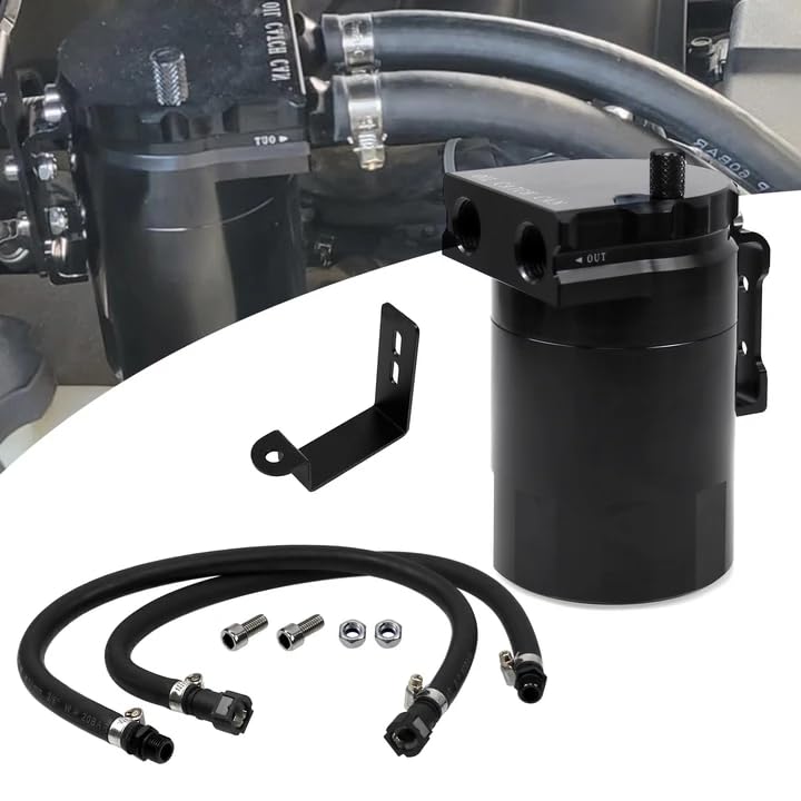 RULLINE Air Oil Separator Oil Catch Can Compatible with 20142018 Chevy Silverado 1500 GMC Sierra 1500 20152020 Chevy Tahoe Suburban GMC Yukon - Image 1