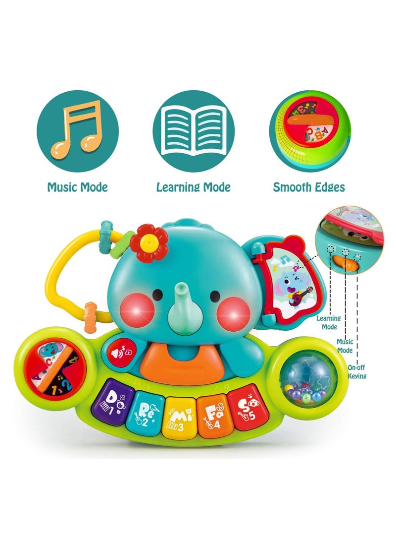 Baby Piano Toys for 1 Year Old Boy Girl Light Up Baby Toys 6 to 12 Months Musical Learning Toys for Infant Baby Toddler 6 9 12 18 24 Months Elephant Piano Keyboard Toys Gifts for 1 2 Year Old - Image 3