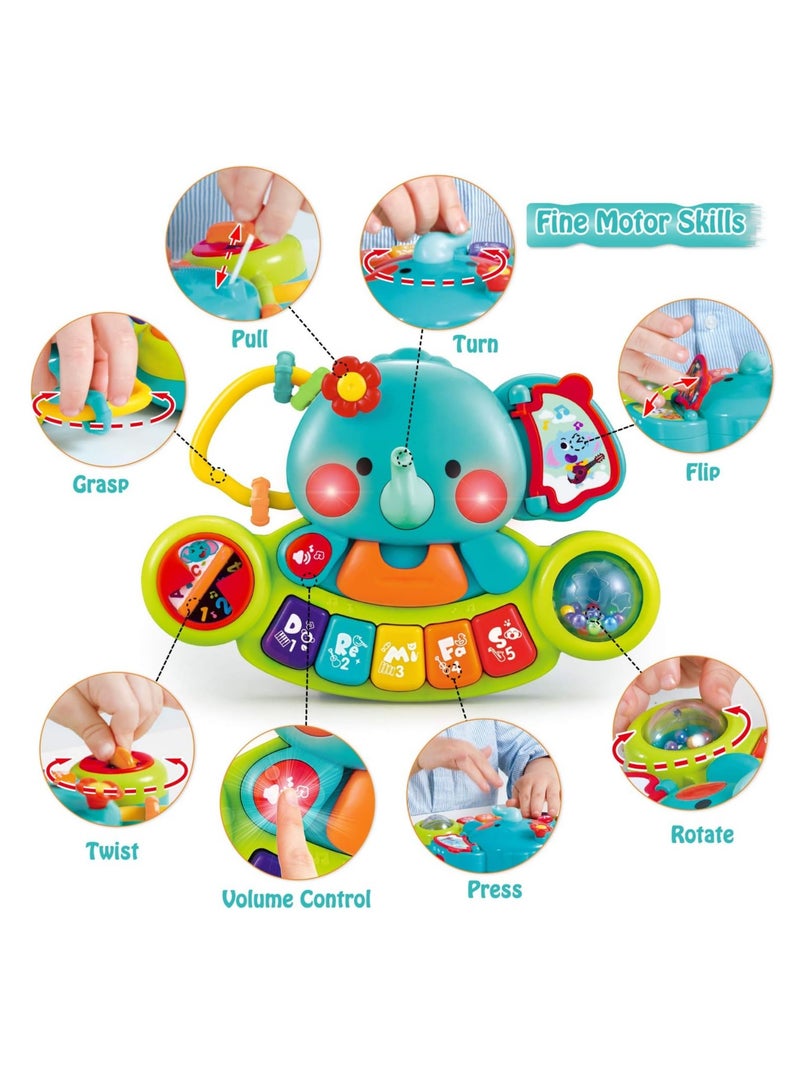 Baby Piano Toys for 1 Year Old Boy Girl Light Up Baby Toys 6 to 12 Months Musical Learning Toys for Infant Baby Toddler 6 9 12 18 24 Months Elephant Piano Keyboard Toys Gifts for 1 2 Year Old - Image 2