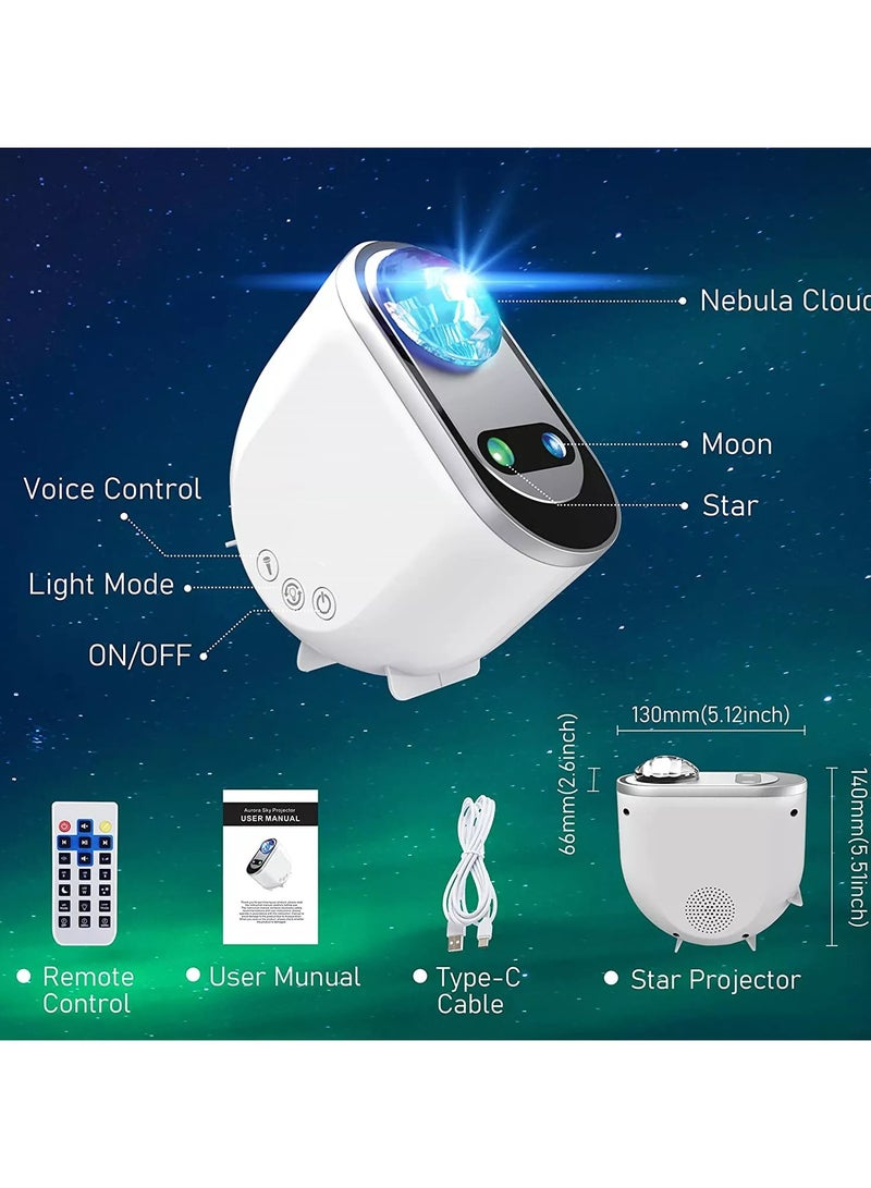 زمزين مصباح بروجيكتور بأربعة أوضاع LED للسماء المرصعة بالنجوم مع جهاز تحكم عن بعد - مجرة ​​ثلاثية الأبعاد، قمر، ضوء ليلي متعدد الألوان للمسرح المنزلي، والحفلات، والبار، وKTV - سطوع وسرعة قابلة للتعديل  - Image 5