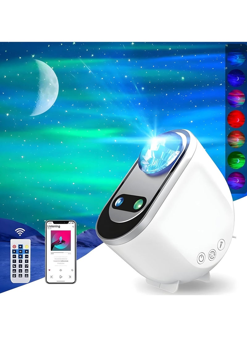 زمزين مصباح بروجيكتور بأربعة أوضاع LED للسماء المرصعة بالنجوم مع جهاز تحكم عن بعد - مجرة ​​ثلاثية الأبعاد، قمر، ضوء ليلي متعدد الألوان للمسرح المنزلي، والحفلات، والبار، وKTV - سطوع وسرعة قابلة للتعديل  - Image 1