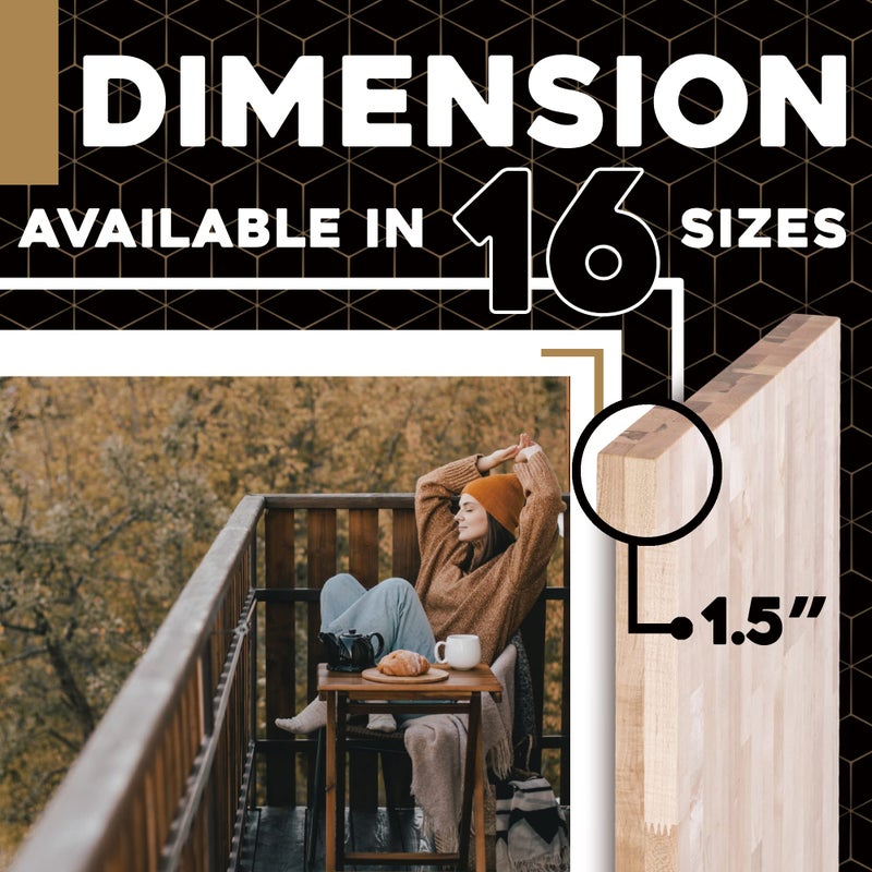 DuraSteel Solid Wood Table Top - 24 x 24 Butcher Block Countertop - Natural Maple Slab Wood Cutting Board for Kitchen Workbench Desk Top, Large Charcuterie Boards Counter Round Chopping Wooden Bamboo - Image 4