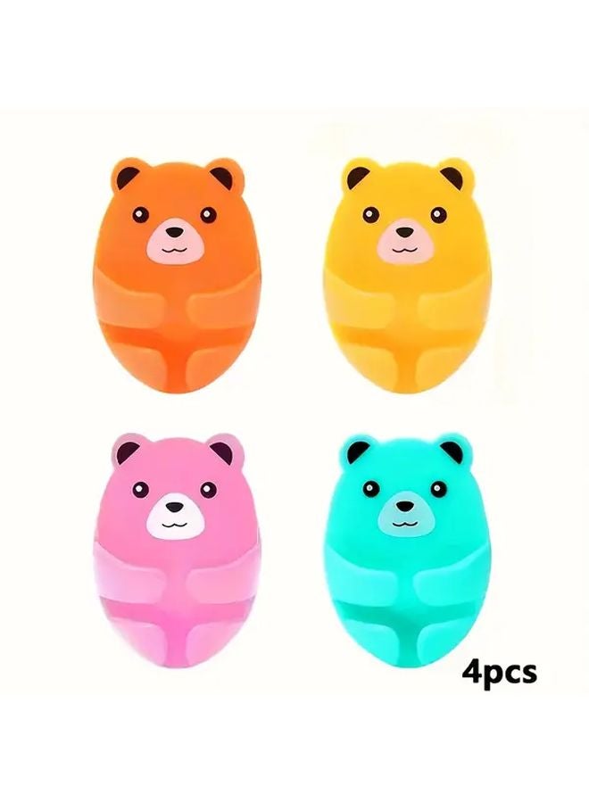 4pcs Mixed Color Wall Mounted Power Strip Holder Strong Adhesive Cable Organizer - Image 1