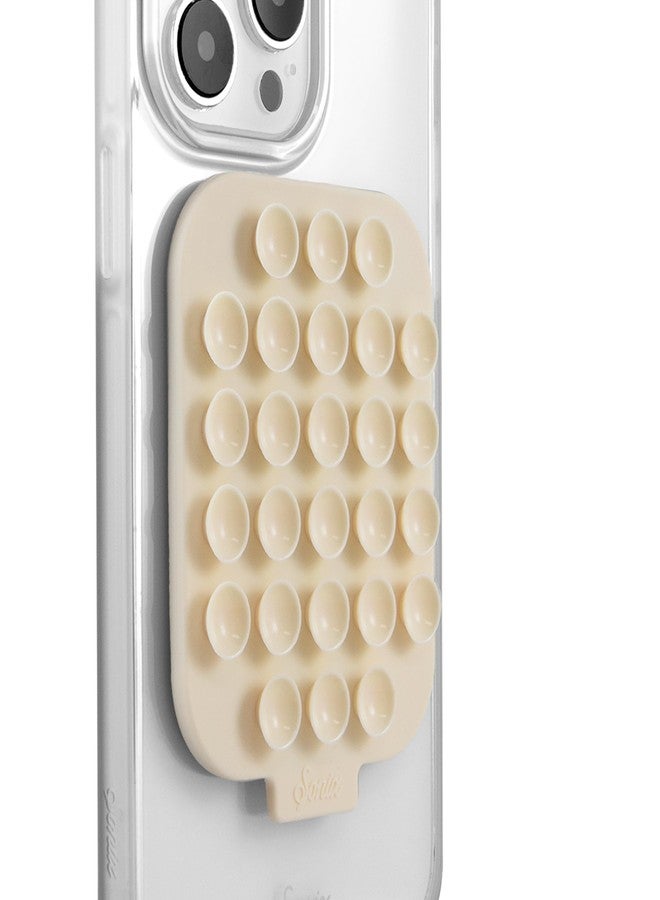 Sonix | Magnetic Silicone Suction Cup Phone Mount for iPhone | Compatible with MagSafe | Off White, Beige | Linen - Image 1