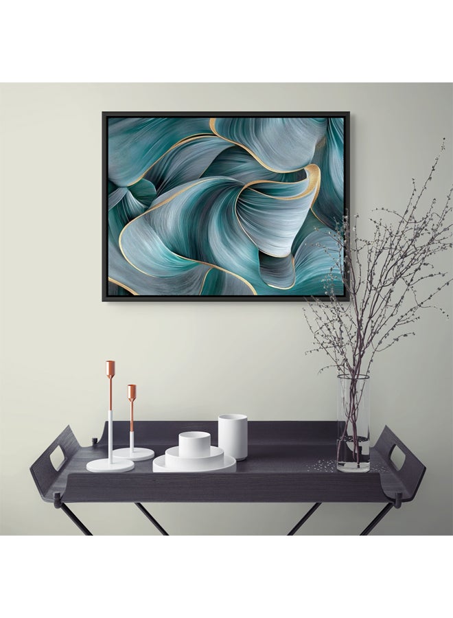 آرت دیکور  لوحة فنية جدارية مؤطرة من القماش بخطوط زرقاء تجريدية، عمل فني تجريدي حديث، فن خطي معاصر، طباعة ثنائية الاتجاه، ديكور حائط لغرفة المعيشة في المكتب وغرفة النوم كهدية - Image 5