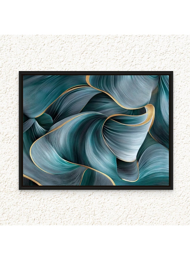 آرت دیکور  لوحة فنية جدارية مؤطرة من القماش بخطوط زرقاء تجريدية، عمل فني تجريدي حديث، فن خطي معاصر، طباعة ثنائية الاتجاه، ديكور حائط لغرفة المعيشة في المكتب وغرفة النوم كهدية - Image 4