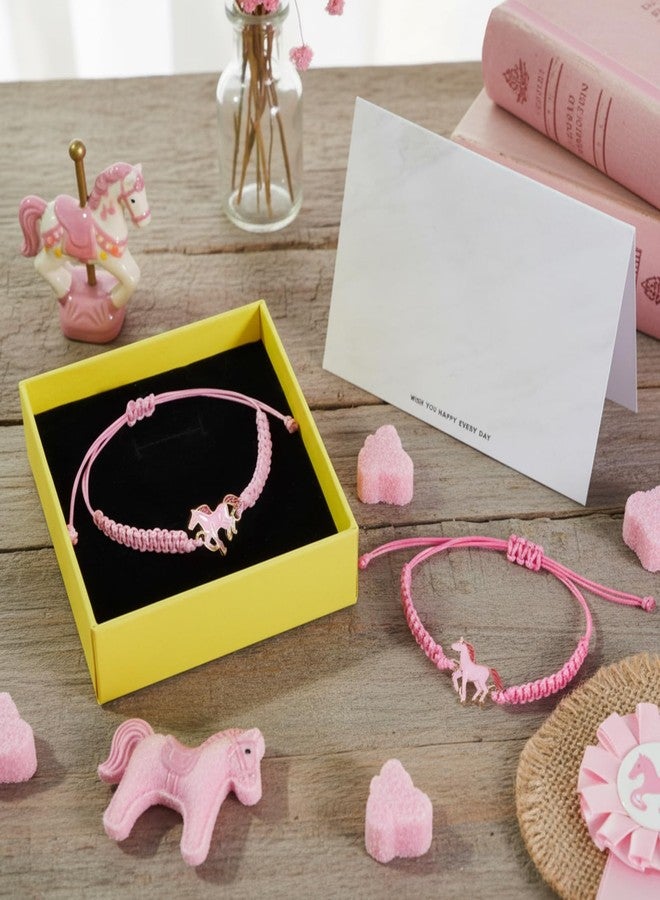 MTLEE 2 Pcs Galentine Horse Charm Bracelet Pink Year of The Horse 2026 Bracelet Favor Animal Lover Equestrian Jewelry Gift for Valentine's Day Teen Girl Boy - Image 5