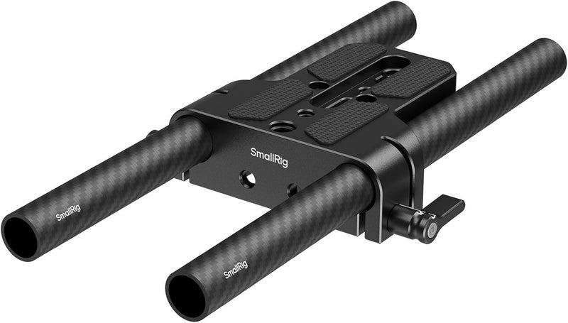 SmallRig Camera Base Plate Kit with 15mm LWS Rod Rail Clamp, Carbon Fiber 15mm Rods (8'' / 20cm), for Sony A6500 A6600 A6300, for Canon R5 R6, for Sony A7SIII / A7III, Both for Cameras & Cages - 5609 Temp fluctuation resistant crafted quality - Image 1