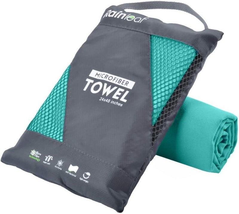 Rainleaf Microfiber Towel Perfect Travel & Gym & Camping Towel. Quick Dry - Super Absorbent - Ultra Compact - Lightweight. Suitable for Trip, Beach, Shower, Backpacking, Pool - Image 3