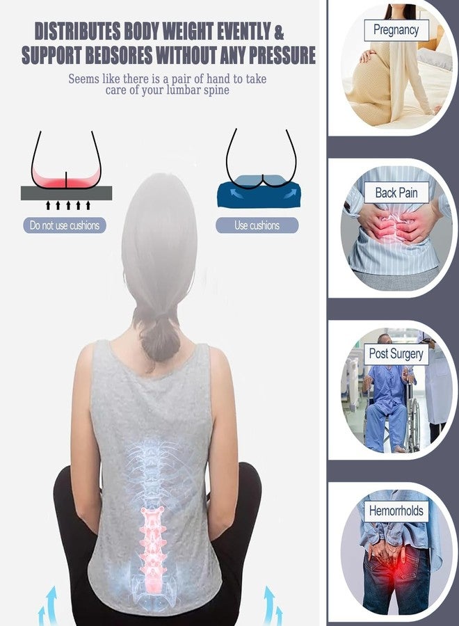 Brrnoo Inflatable Seat Cushions Donut Pillow, Seat Cushion Orthopedic Ring Pillows, Hemorrhoid Treatment Bed Sores Pregnancy Tailbone Pain After, with Inflatable Pump for Office Chair Elderly (R450) - Image 4
