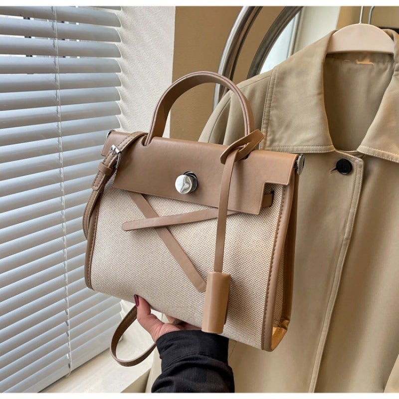 Small Square Bag For Women Fashion 2023 New Canvas Backpack Trendy Foreign Style Large Capacity Satchel Shoulder Bag - Image 1
