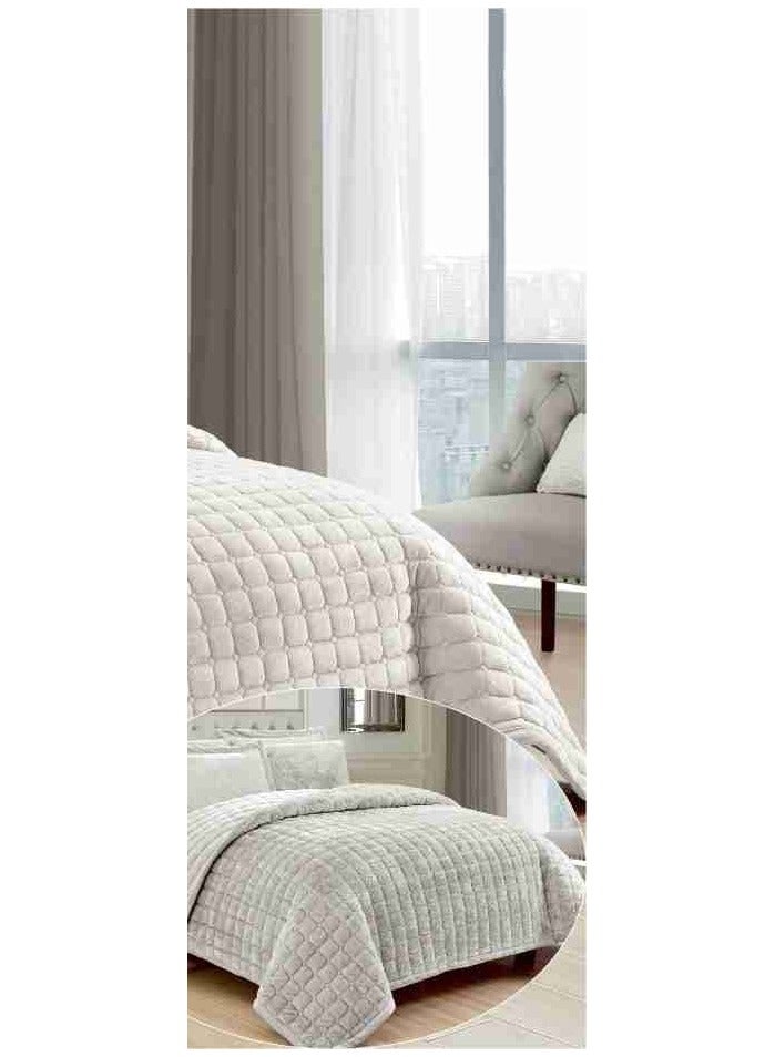 6 Pieces Winter Soft Plain Double Bedspread Set Quilt Size 240x200 cm Microfiber - Image 4