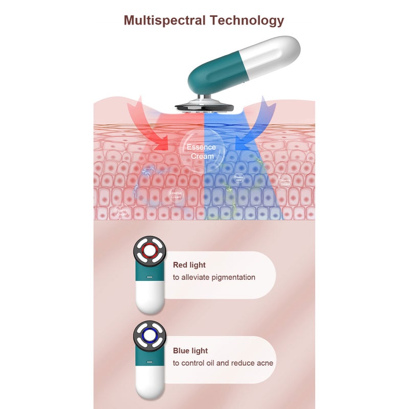 Micro Current Facial Massager: Green Soft Silicone & ABS Material, 2 Working Modes - 500mAh Rechargeable Cell USB-3.5mm Charging Port, EMS Photon Rejuvenation Device for Face Lifting Tightening Skin C - Image 4