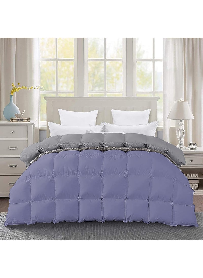 Filbert Filbert Premium 300 GSM Comforter Super Soft Fluffy Revesible Comforter 60 x 90 Inches152cm x 228cm Single Bed ComforterSilverMedium Blue  - Image 1