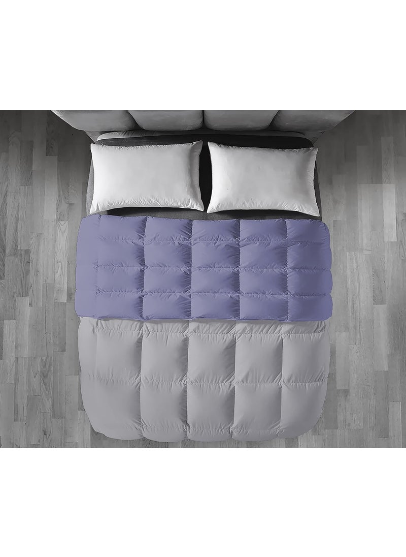 Filbert Filbert Premium 300 GSM Comforter Super Soft Fluffy Revesible Comforter 60 x 90 Inches152cm x 228cm Single Bed ComforterSilverMedium Blue  - Image 3