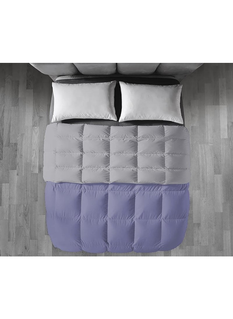 Filbert Filbert Premium 300 GSM Comforter Super Soft Fluffy Revesible Comforter 60 x 90 Inches152cm x 228cm Single Bed ComforterSilverMedium Blue  - Image 4