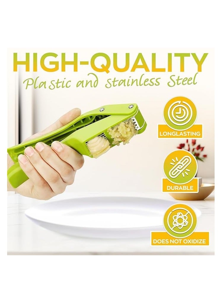 erorex 2 in 1 Garlic Press Garlic Mincer Chopper - Food Crushing Garlic Mincer and Slicer Garlic Crusher Tool Professional Kitchen Gadgets Mincer Tool - Garlic Slicer White, Small - Image 3