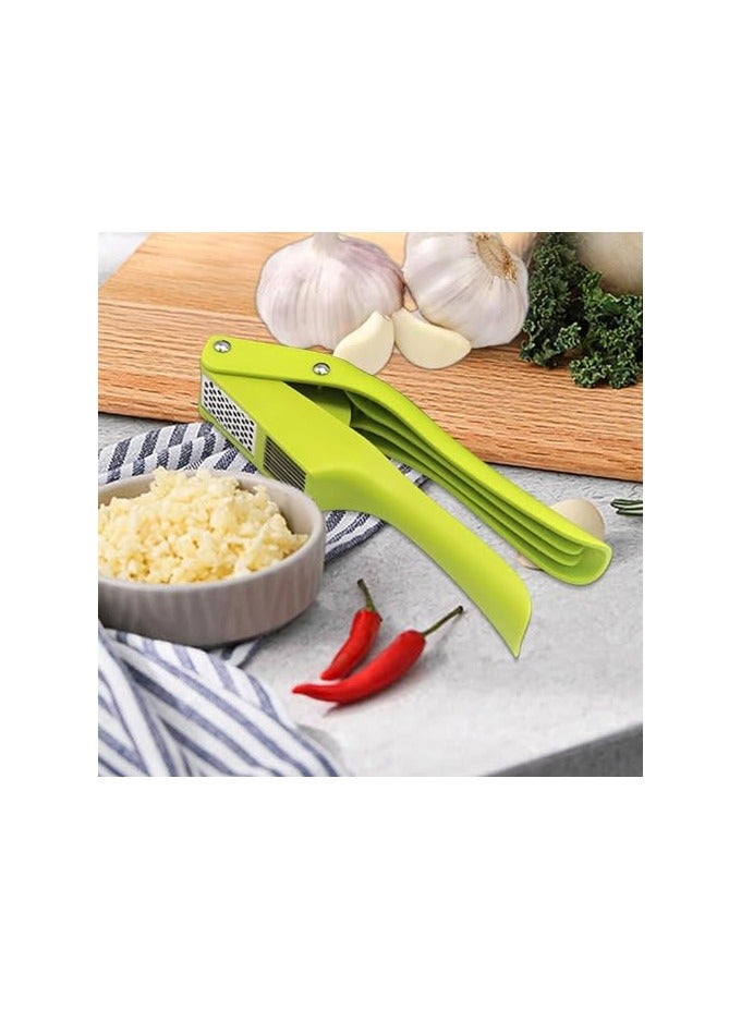 erorex 2 in 1 Garlic Press Garlic Mincer Chopper - Food Crushing Garlic Mincer and Slicer Garlic Crusher Tool Professional Kitchen Gadgets Mincer Tool - Garlic Slicer White, Small - Image 4