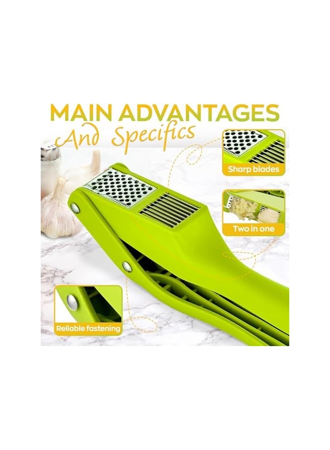 erorex 2 in 1 Garlic Press Garlic Mincer Chopper - Food Crushing Garlic Mincer and Slicer Garlic Crusher Tool Professional Kitchen Gadgets Mincer Tool - Garlic Slicer White, Small - Image 5