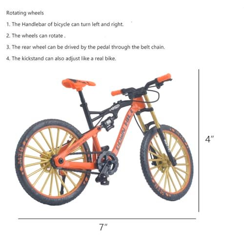 Ailejia Alloy Mountain Finger MTB Bike Downhill DH Downhill Bicycle Ornament Toy Mini DS Bicycle Racing Vehicles Toy Models Decoration Crafts for Home SOrange - Image 5