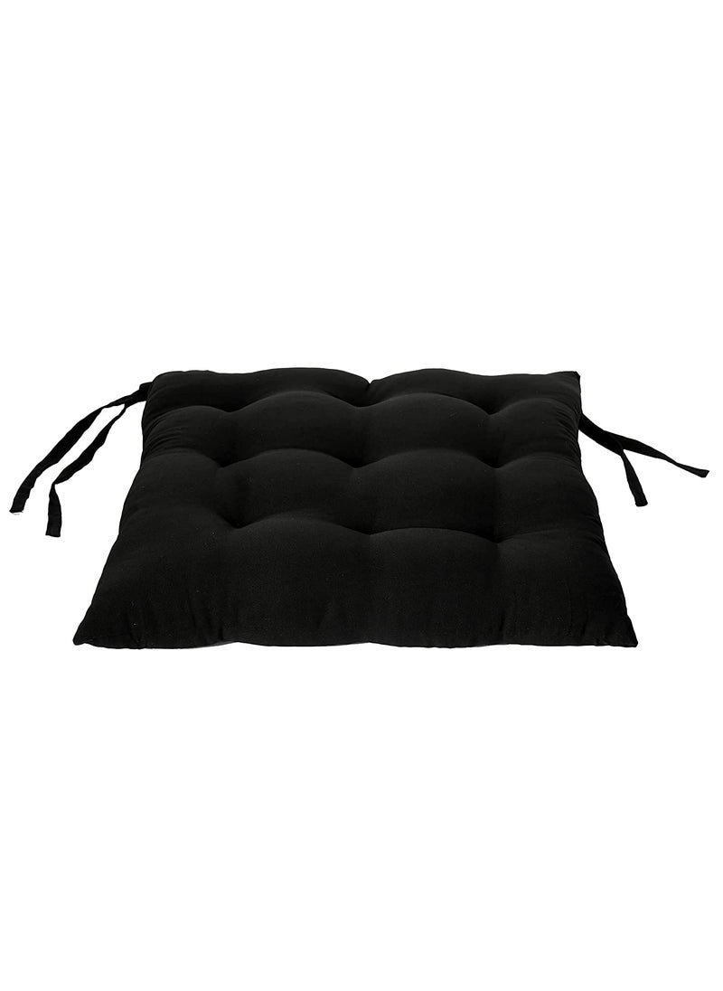 AARON INC AARON INC Microfiber Chair Cushion Seat Pad with Ties Use for Home Chair Bookstore Library Cafe Car Office Black Set of 4 CTK9F4TCP56838  - Image 4