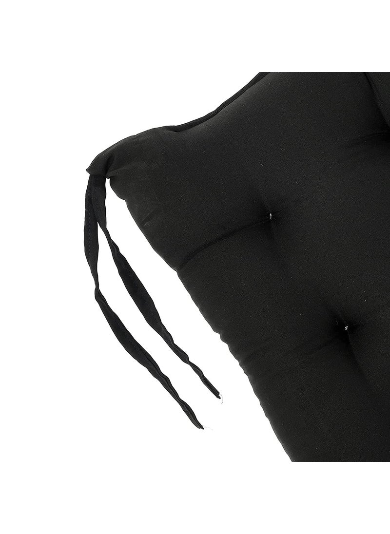 AARON INC AARON INC Microfiber Chair Cushion Seat Pad with Ties Use for Home Chair Bookstore Library Cafe Car Office Black Set of 4 CTK9F4TCP56838  - Image 3