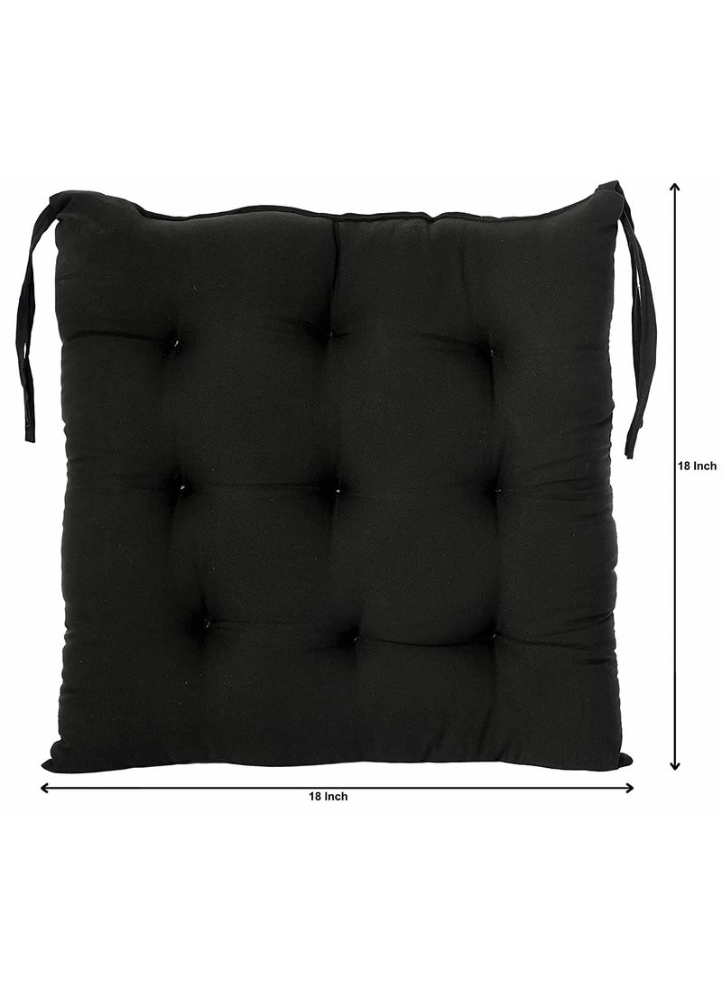 AARON INC AARON INC Microfiber Chair Cushion Seat Pad with Ties Use for Home Chair Bookstore Library Cafe Car Office Black Set of 4 CTK9F4TCP56838  - Image 5