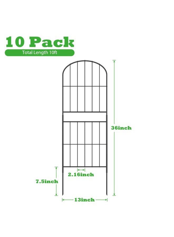 OUSHENG Decorative Garden Fence Fencing 10 Pack, 36in (H) x 10.8ft (L) Rustproof Metal Wire Panel Border Animal Barrier for Dog, Flower Edging for Yard Landscape Patio Outdoor Decor, Arched - Image 2