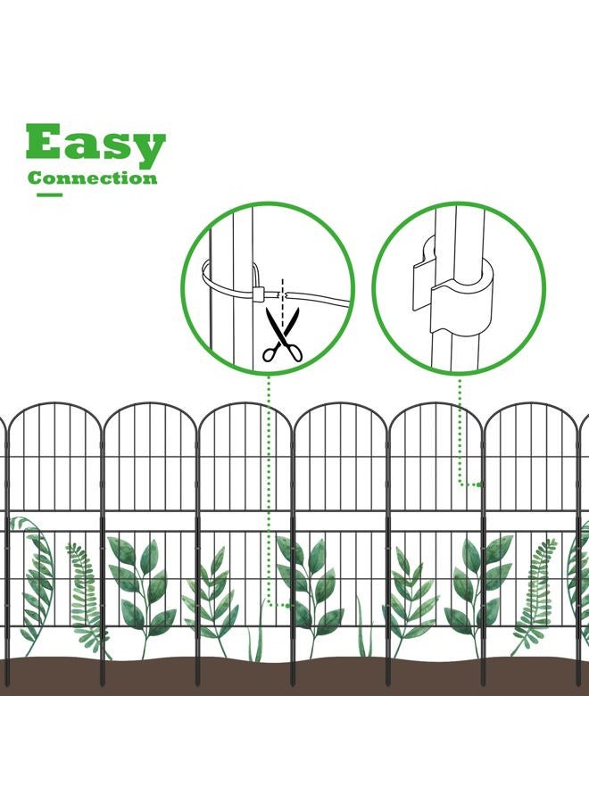 OUSHENG Decorative Garden Fence Fencing 10 Pack, 36in (H) x 10.8ft (L) Rustproof Metal Wire Panel Border Animal Barrier for Dog, Flower Edging for Yard Landscape Patio Outdoor Decor, Arched - Image 3