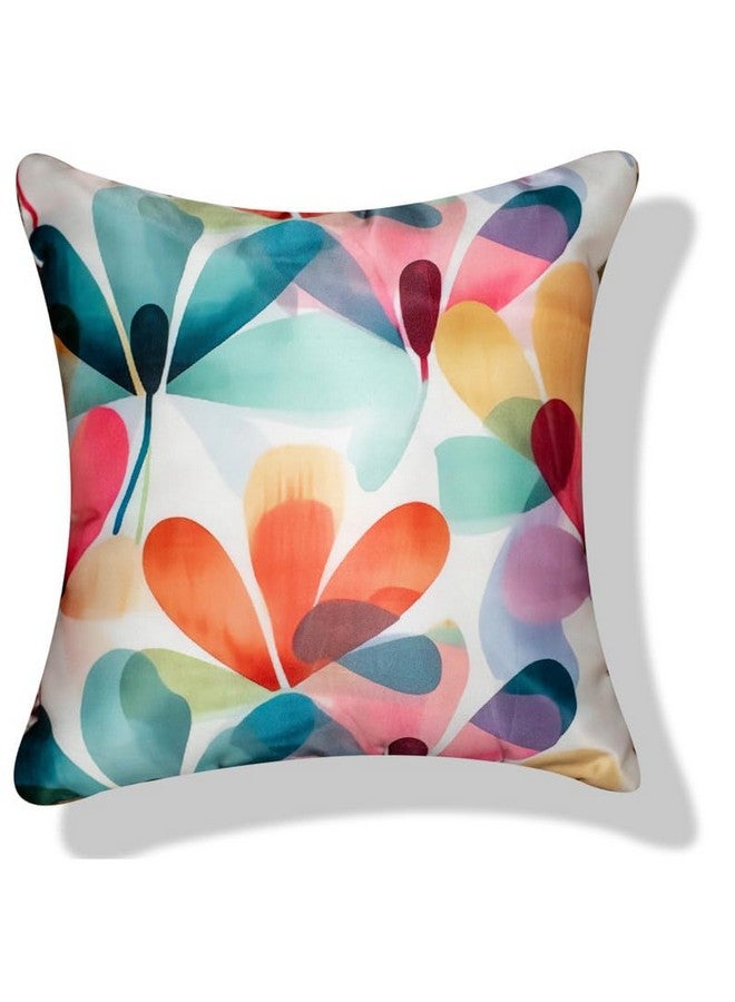 Vendola Vendola Decorative Satin 250TC Sofa Cushion Pillow Covers, Multicolor, Set of 5 Floral Cushion Covers(Foliage,16x16 Inches) - Image 4