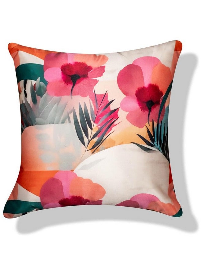 Vendola Vendola Decorative Satin 250TC Sofa Cushion Pillow Covers, Multicolor, Set of 5 Floral Cushion Covers(Foliage,16x16 Inches) - Image 2