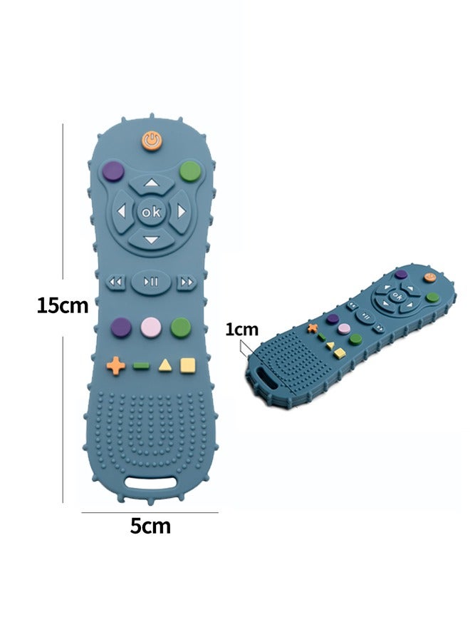 مجموعة لعاب المضغ اللينة مع شكل جهاز تحكم عن بعد للتلفاز، لعبة حسية تربوية مبكرة لتخفيف أسنان الأطفال وتسكين أطنان الرضع القرحة لـ 3-12، أطنان سيليكون الجزر (الوردي)، أطنان التحكم عن بعد (الأزرق) - Image 5
