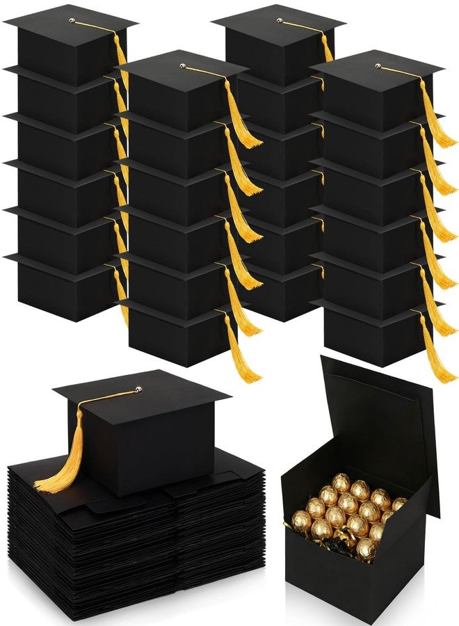 Kolldenn 24 Pack Medium Graduation Cap Gift Box 5.12 x 5.12 Inch Class of 2026 Graduation Party Favors Gift Boxes with Tassel for High School College Graduates Candy Chocolate Cash Checks - Image 1