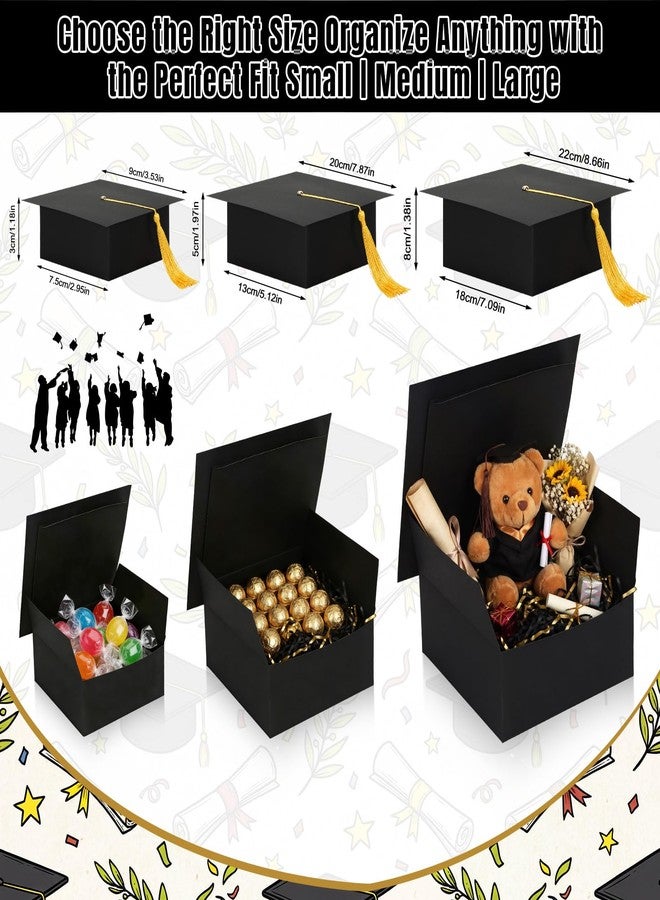 Kolldenn 24 Pack Medium Graduation Cap Gift Box 5.12 x 5.12 Inch Class of 2026 Graduation Party Favors Gift Boxes with Tassel for High School College Graduates Candy Chocolate Cash Checks - Image 3