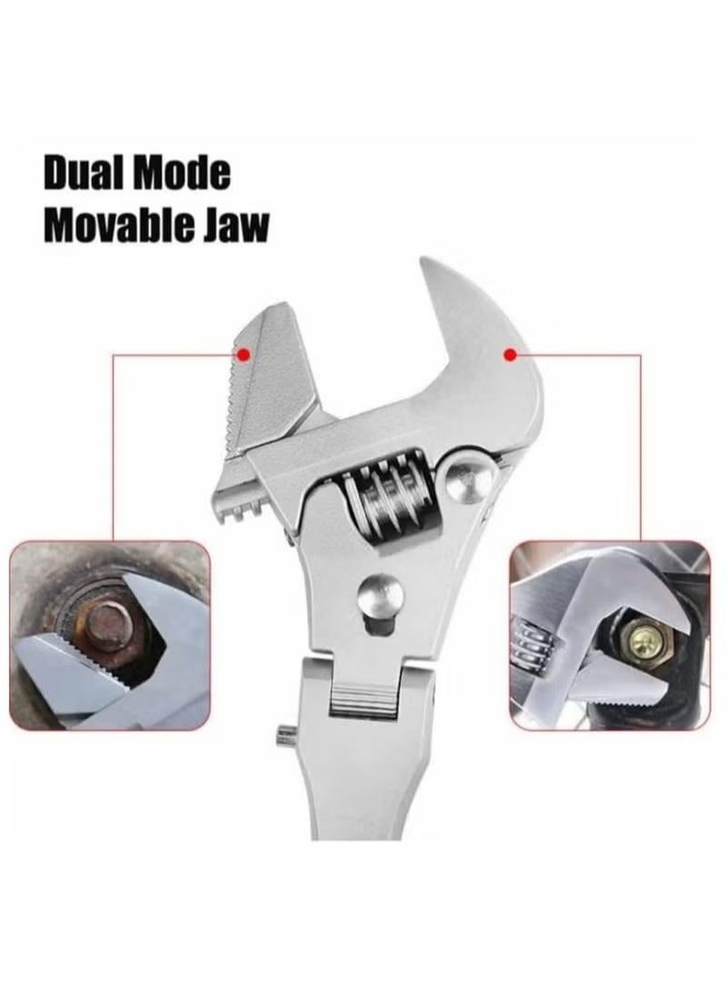 10 Inch Adjustable Wrench, 5 In 1 Torque Wrench Ratchet Wrench 180 Degree Folding Spanner Manual Tool for Plumbing Auto Repair Home Maintenance - Image 5