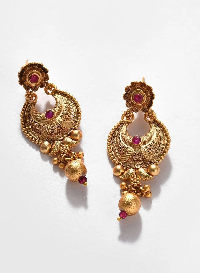 SOHI Gold Plated Designer Stone Necklace Set