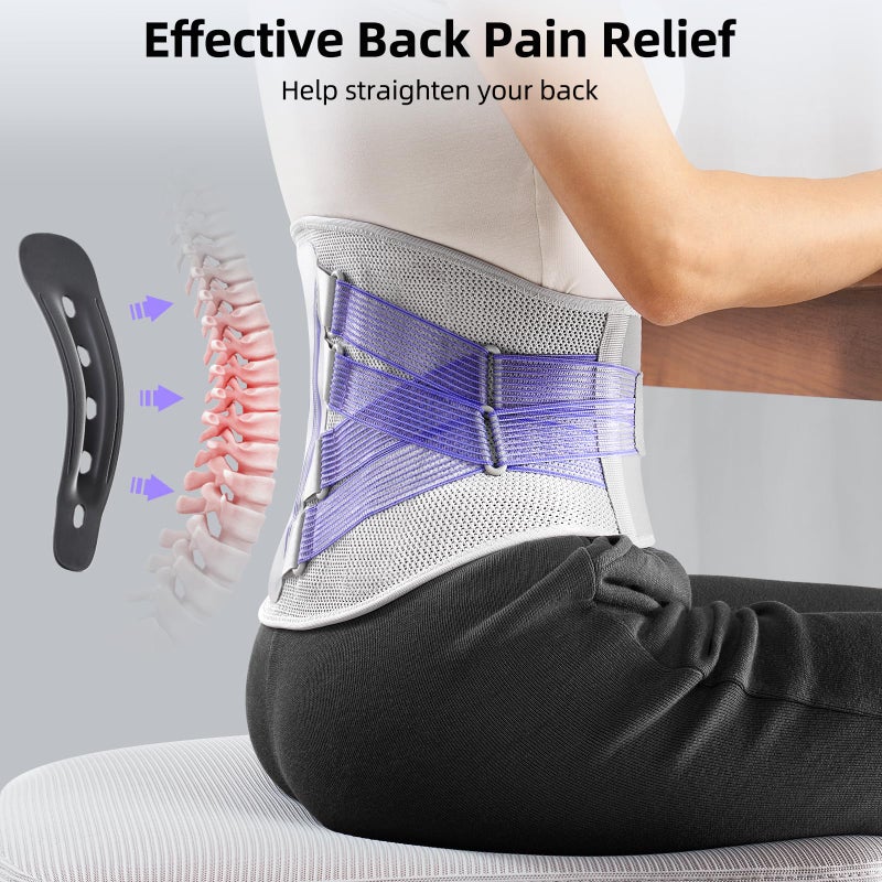 FREETOO Back Brace for Lower Back Pain Women with Bionic Support System, Adjustable Knitted Lumbar Support Belt, Breathable Mesh Design with Lumbar Pad,for Herniated Disc,Sciatica,Scoliosis - Image 3