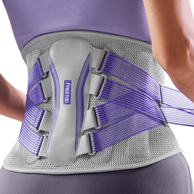 FREETOO Back Brace for Lower Back Pain Women with Bionic Support System, Adjustable Knitted Lumbar Support Belt, Breathable Mesh Design with Lumbar Pad,for Herniated Disc,Sciatica,Scoliosis - Image 1