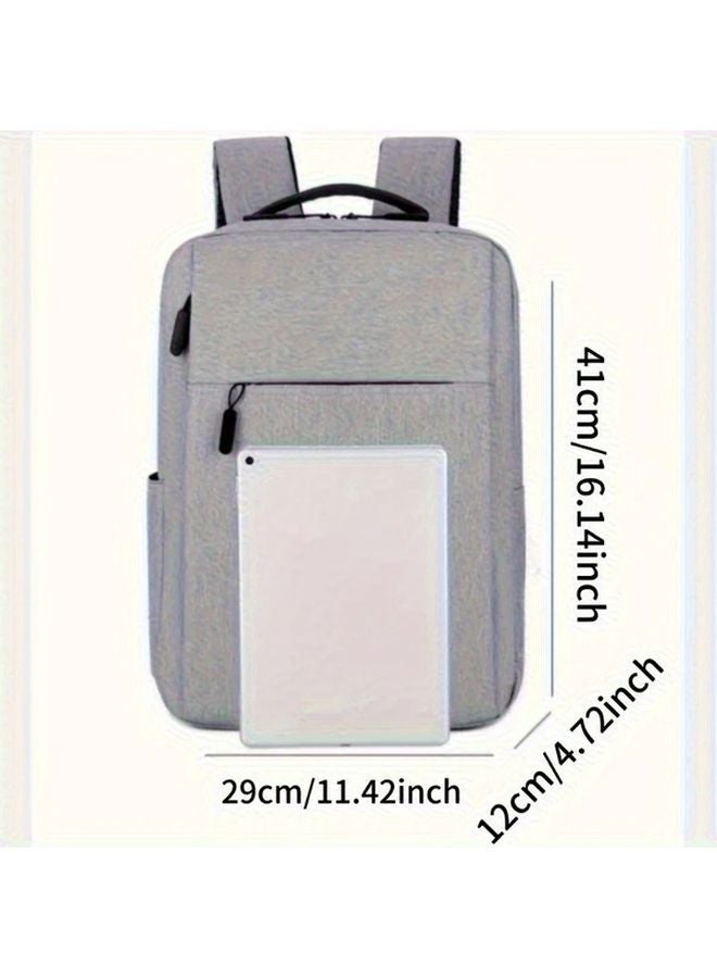 Large Capacity Travel Backpack Gray Multi Compartment Theft Proof Laptop Compartment - Image 3