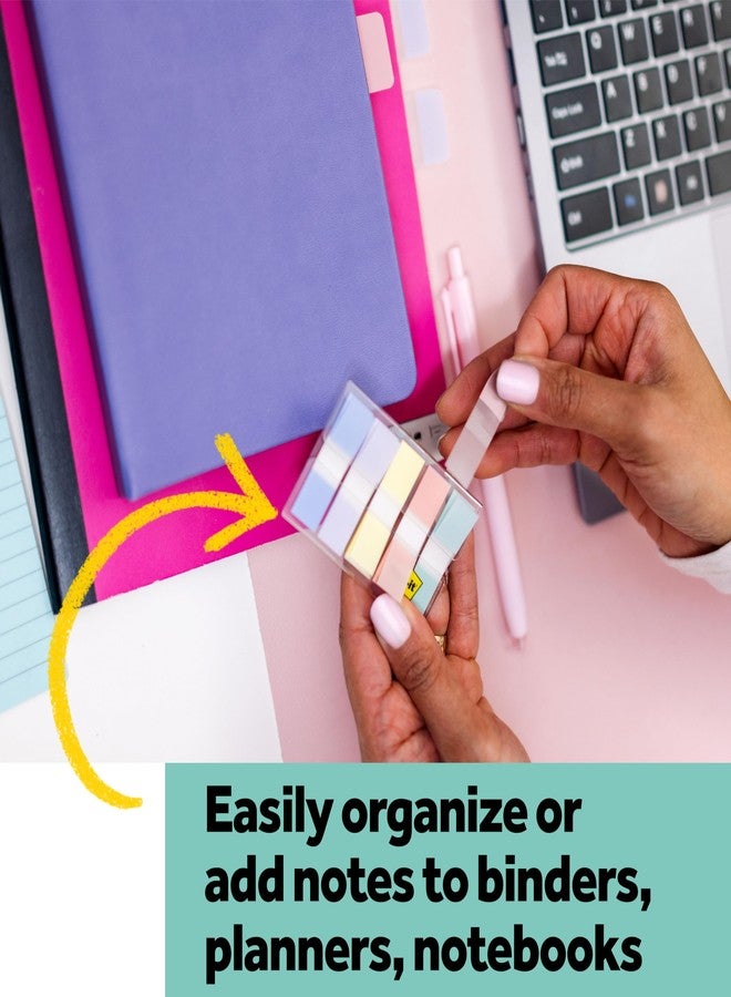 بوست-إت علامات لاصقة من نوع Post-it، مقاس 0.47 بوصة × 1.7 بوصة، موزع واحد يحتوي على 100 علامة لاصقة بألوان باستيل متنوعة لكل موزع، علامات صفحات قابلة للإزالة للمخططات والمذكرات والتقاويم (إجمالي 100 علامة) - Image 4