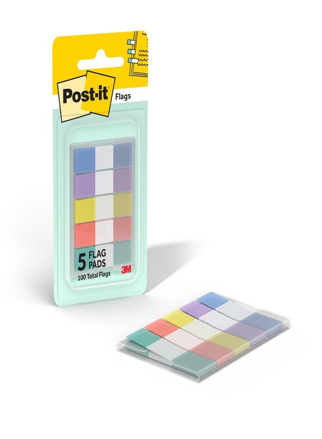 بوست-إت علامات لاصقة من نوع Post-it، مقاس 0.47 بوصة × 1.7 بوصة، موزع واحد يحتوي على 100 علامة لاصقة بألوان باستيل متنوعة لكل موزع، علامات صفحات قابلة للإزالة للمخططات والمذكرات والتقاويم (إجمالي 100 علامة) - Image 1
