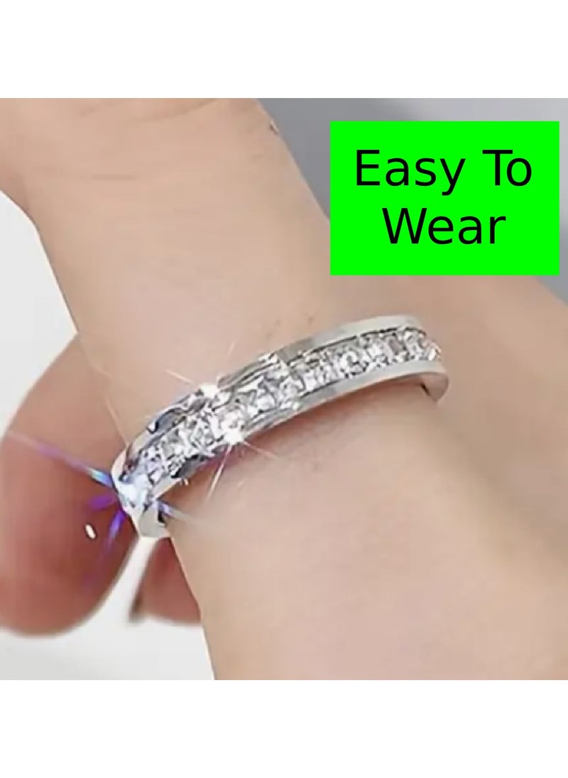Soko Mesh Silver Diamond Stackable Ring - Exquisite Women's Jewelry, Wedding Band, Luxury Fashion Accessory, , Timeless & Elegant Design, Perfect Gift for Her, Fine Jewelry Collection.  - Image 2