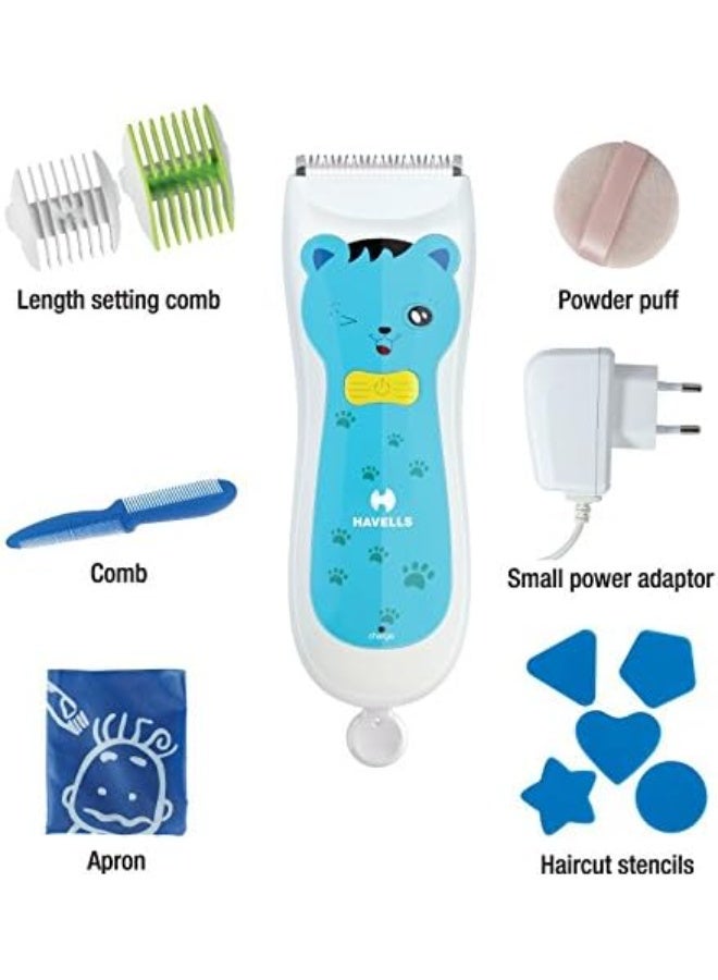 هافلز ماكينة قص شعر الأطفال القابلة لإعادة الشحن من هافيلز BC1001 (أبيض/أزرق) - Image 2