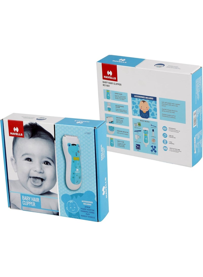 هافلز ماكينة قص شعر الأطفال القابلة لإعادة الشحن من هافيلز BC1001 (أبيض/أزرق) - Image 5