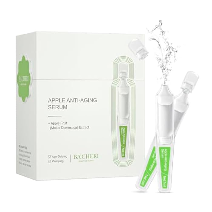 BACHERI Hydrating & Anti-Aging Ampoules Serum - Apple Stem Cell & Tremella Mushroom Extract and Collagen - Deep Hydration, Anti-Wrinkle, Skin Firming & Revitalizing, For All Skin Types, 15 Pcs/Box - Image 1