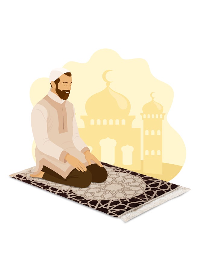 AL SANIDI Memori Foam Prayer Rug Comfortable Foam Prayer Rug Beige Size120*70*3 Cm  - Image 2